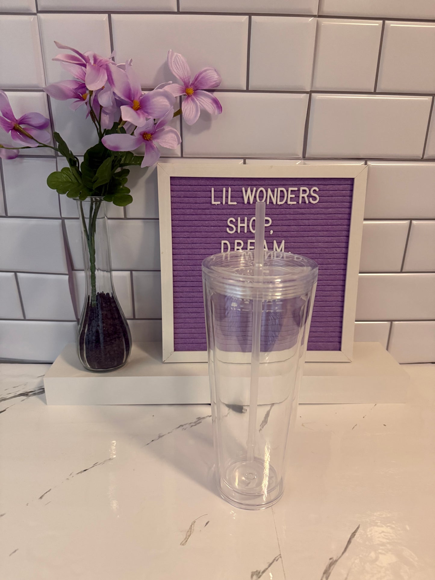 24 oz Acrylic Snow Globe Cup