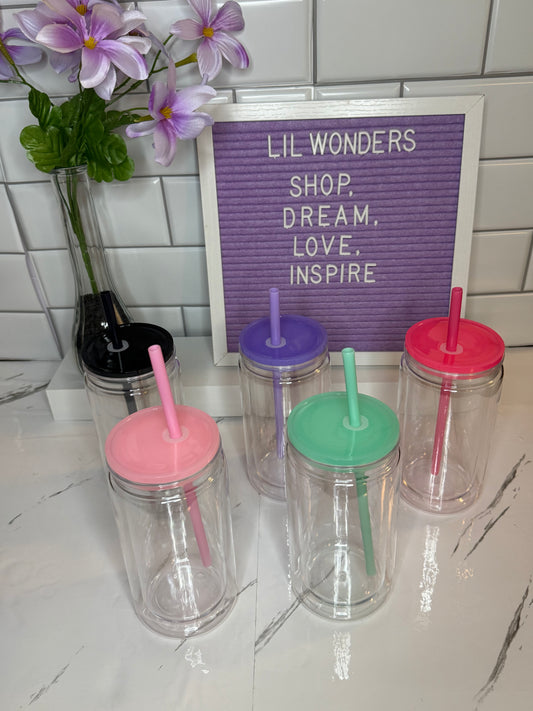 16oz Acrylic Snow Globe Cup