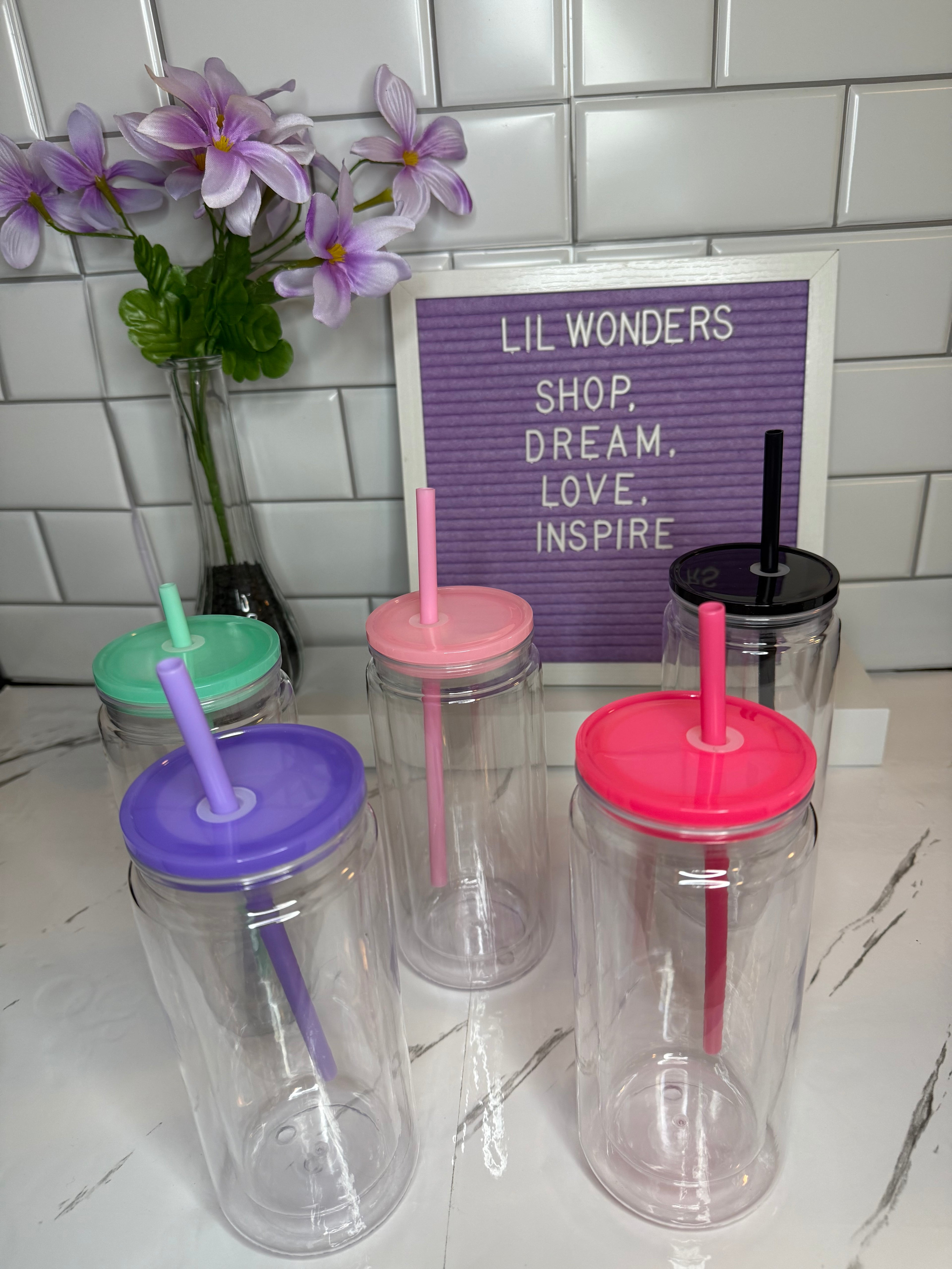 20oz Acrylic Snow Globe Cup