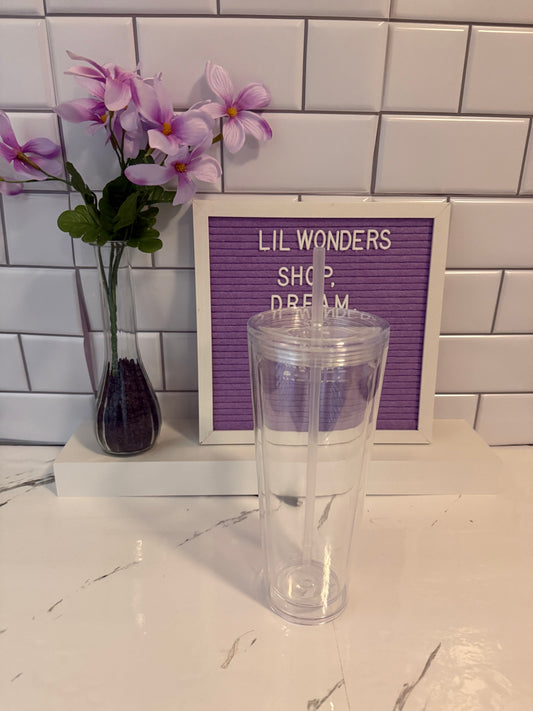 24 oz Acrylic Snow Globe Cup
