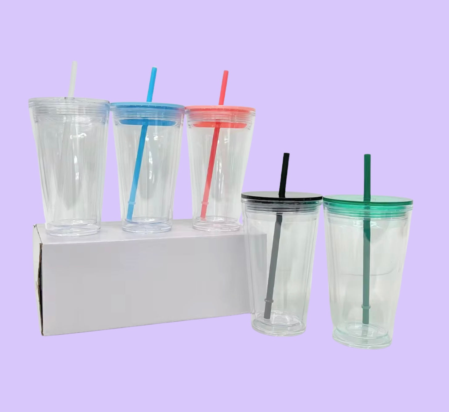 16oz Tapered Acrylic Snow Globe Cup