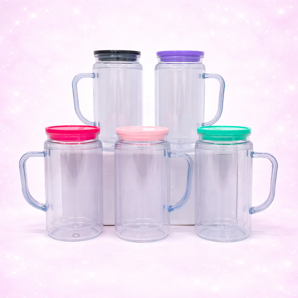 16oz Acrylic Snow Globe Cup with handle