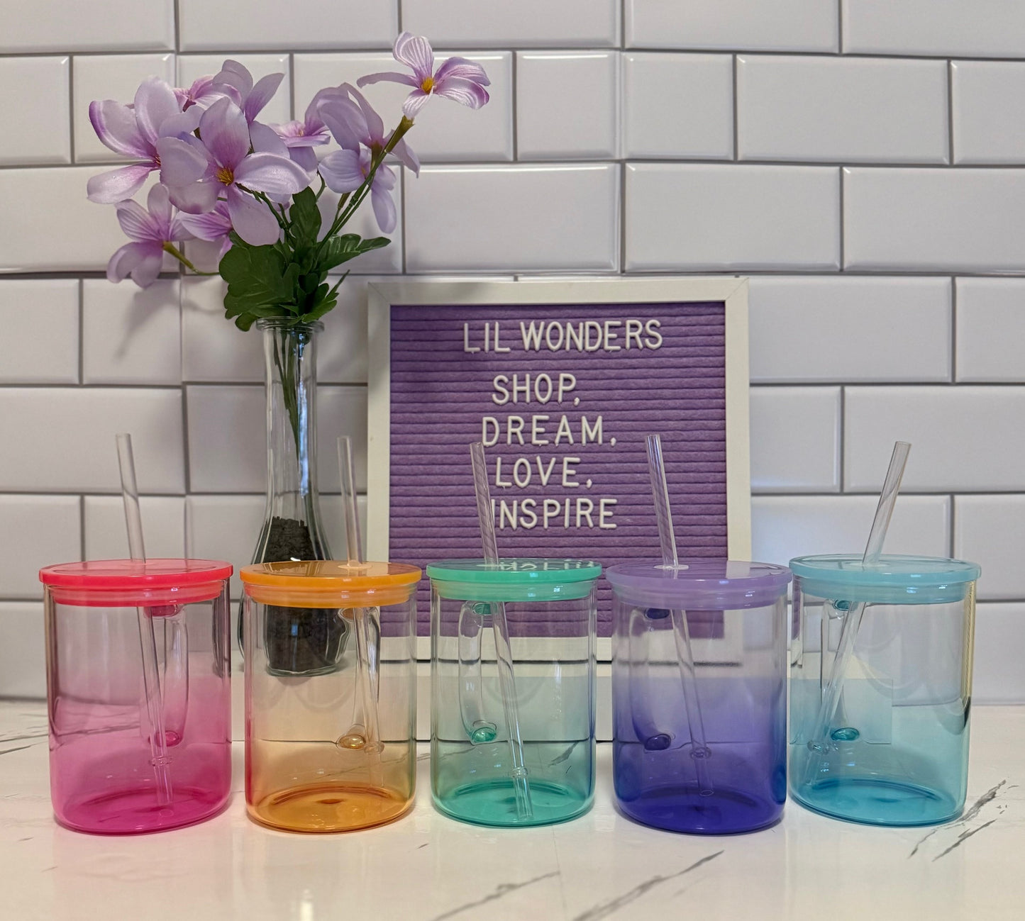 15oz Ombre Glass Mugs